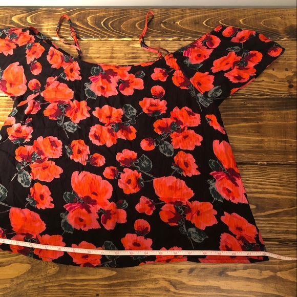 Billabong Black & Red Summer Nights Open-Shoulder Top Size XS - Picture 6 of 9